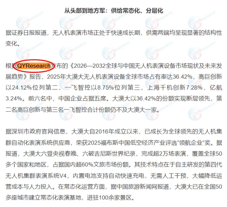 October 17: NetEase Features QYResearch‑Published Drone‑Show Equipment Market Report